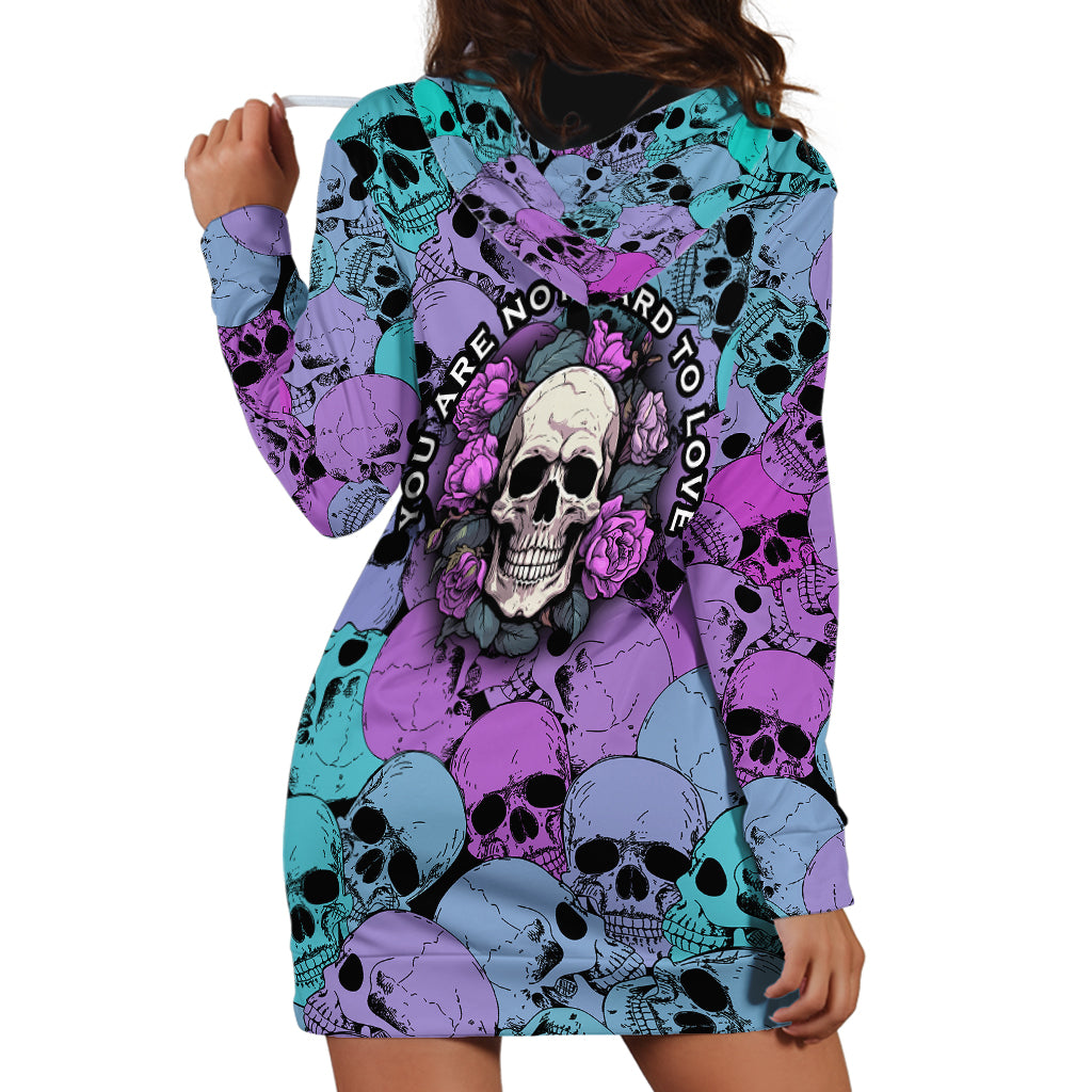 Skull Pattern Hoodie Dress Your Are Not Hard To Love - Wonder Print Shop