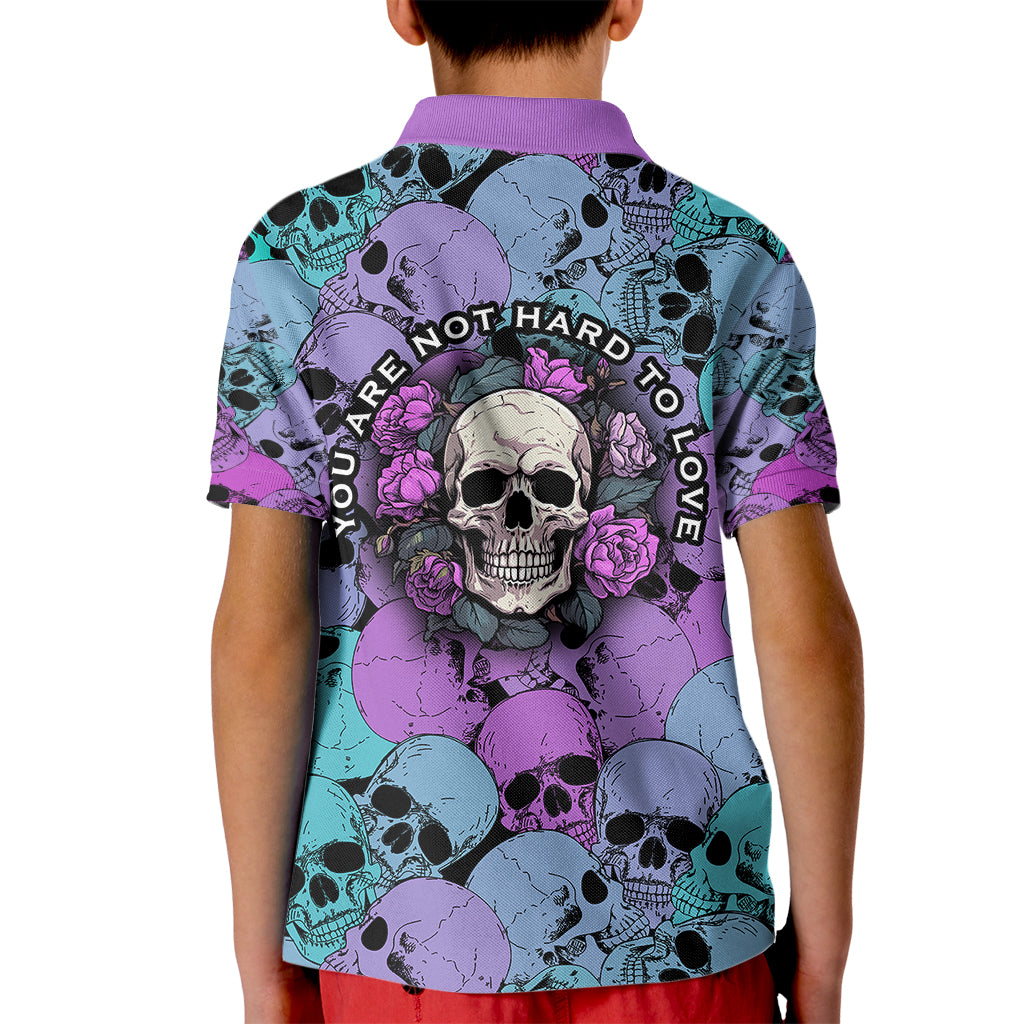 Skull Pattern Kid Polo Shirt Your Are Not Hard To Love - Wonder Print Shop