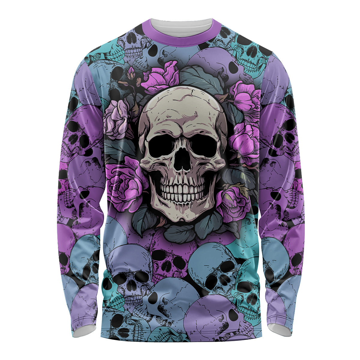 Skull Pattern Long Sleeve Shirt Your Are Not Hard To Love - Wonder Print Shop