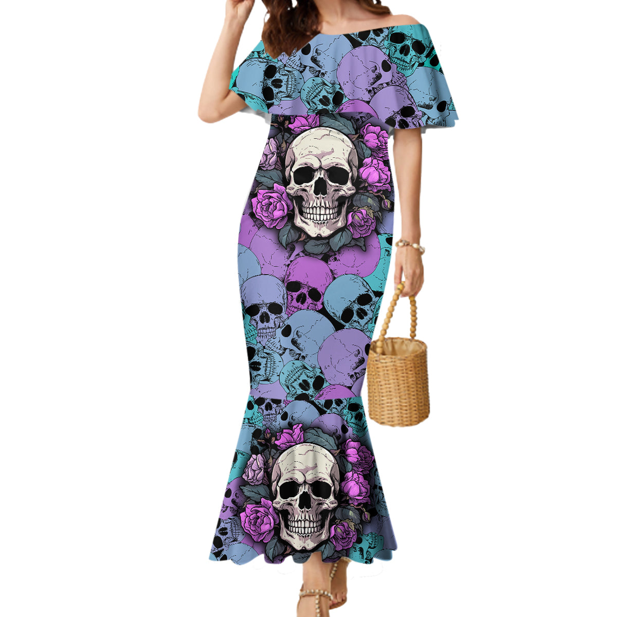Skull Pattern Mermaid Dress Your Are Not Hard To Love - Wonder Print Shop