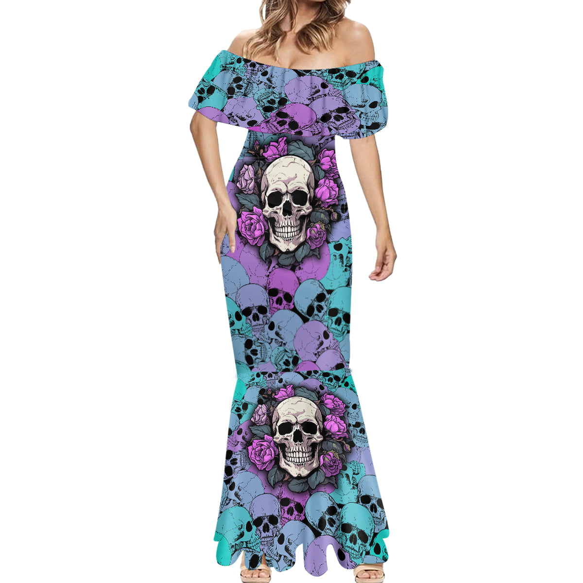 Skull Pattern Mermaid Dress Your Are Not Hard To Love - Wonder Print Shop
