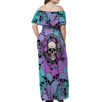 Skull Pattern Off Shoulder Maxi Dress Your Are Not Hard To Love - Wonder Print Shop