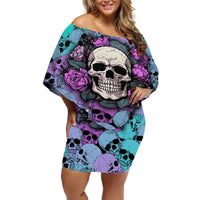 Skull Pattern Off Shoulder Short Dress Your Are Not Hard To Love - Wonder Print Shop