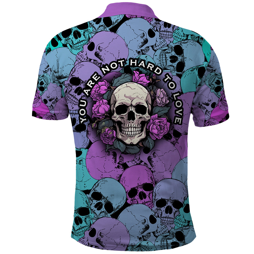 Skull Pattern Polo Shirt Your Are Not Hard To Love - Wonder Print Shop