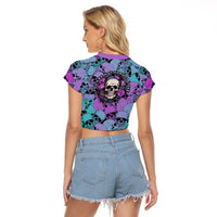 Skull Pattern Raglan Cropped T Shirt Your Are Not Hard To Love - Wonder Print Shop