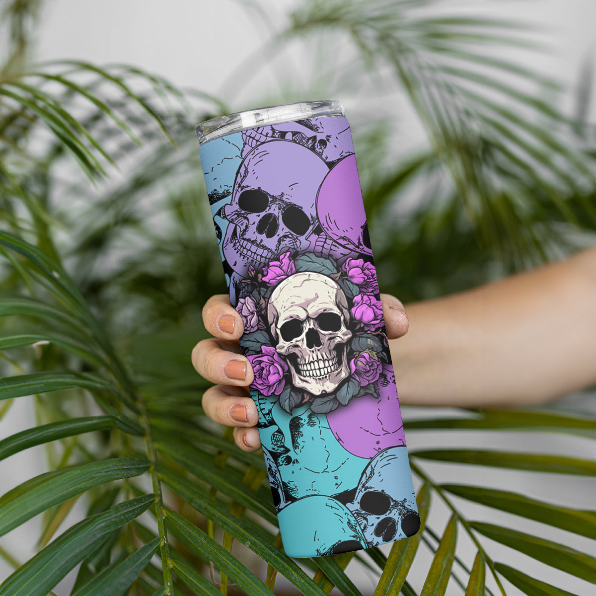 Skull Pattern Skinny Tumbler Your Are Not Hard To Love - Wonder Print Shop