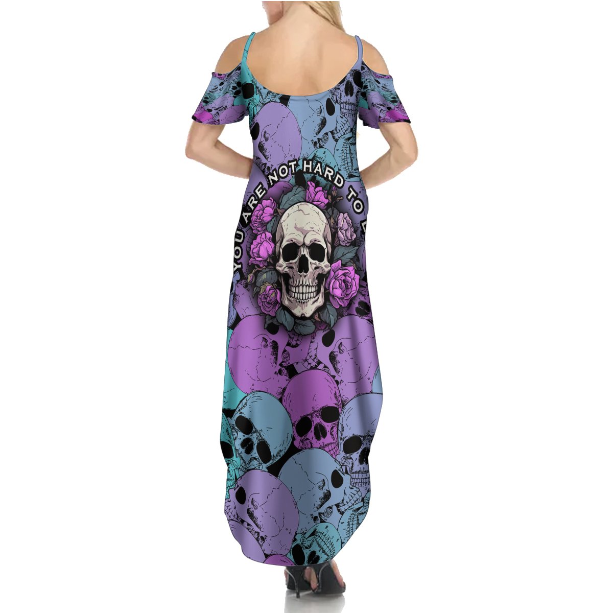Skull Pattern Summer Maxi Dress Your Are Not Hard To Love - Wonder Print Shop