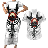 Viking Ravens Couples Matching Short Sleeve Bodycon Dress and Hawaiian Shirt Can't Hide Our Warrior Pride - Wonder Print Shop