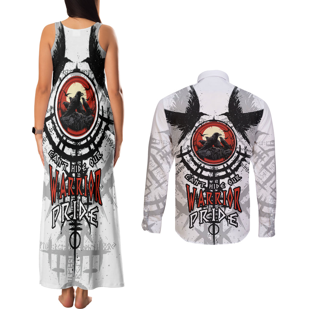 Viking Ravens Couples Matching Tank Maxi Dress and Long Sleeve Button Shirts Can't Hide Our Warrior Pride - Wonder Print Shop