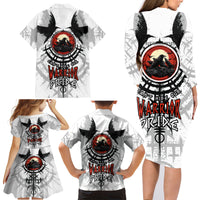 Viking Ravens Family Matching Long Sleeve Bodycon Dress and Hawaiian Shirt Can't Hide Our Warrior Pride - Wonder Print Shop