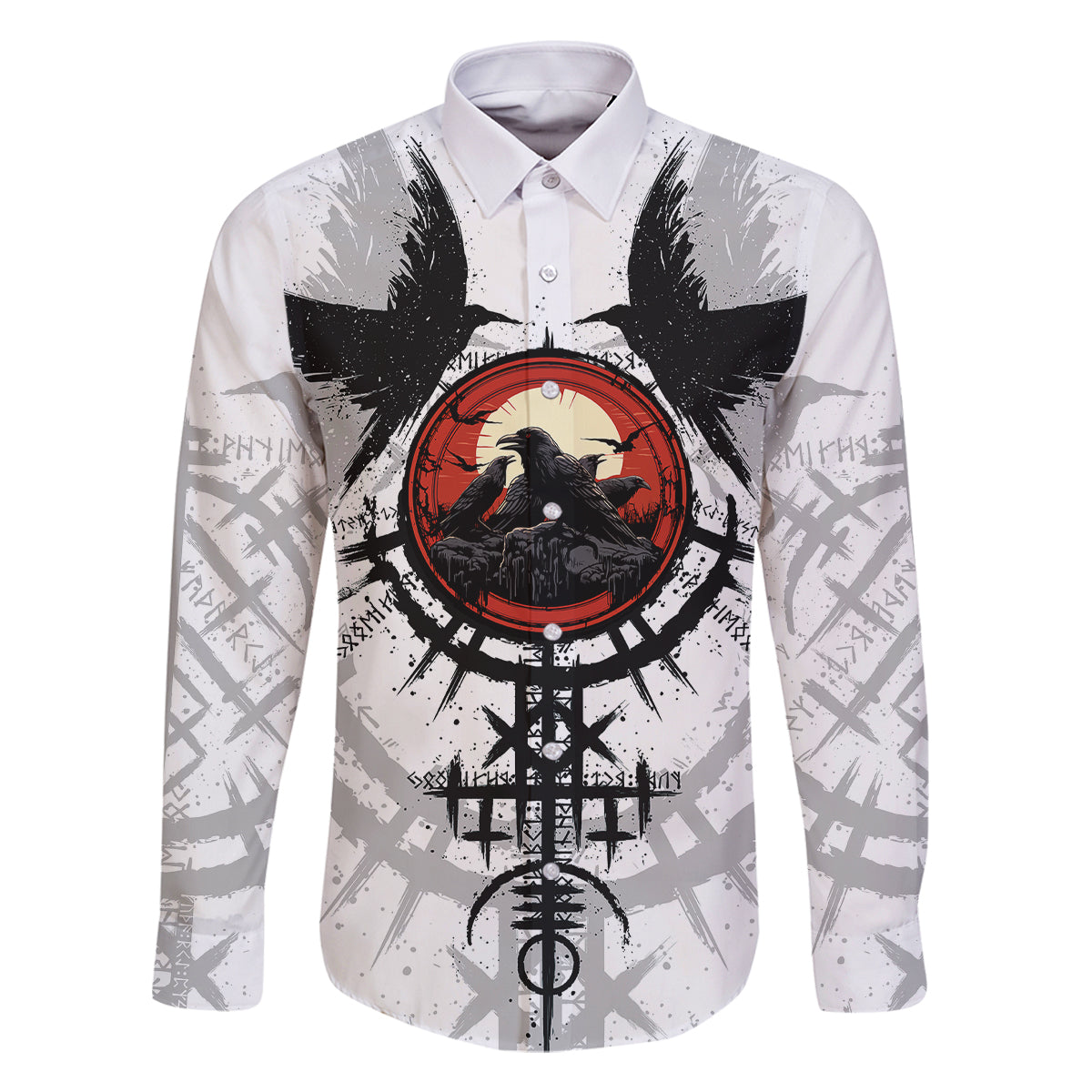 Viking Ravens Family Matching Long Sleeve Bodycon Dress and Hawaiian Shirt Can't Hide Our Warrior Pride - Wonder Print Shop