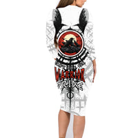 Viking Ravens Family Matching Long Sleeve Bodycon Dress and Hawaiian Shirt Can't Hide Our Warrior Pride - Wonder Print Shop