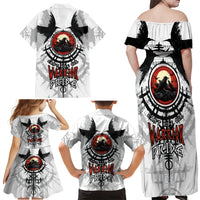Viking Ravens Family Matching Off Shoulder Maxi Dress and Hawaiian Shirt Can't Hide Our Warrior Pride - Wonder Print Shop