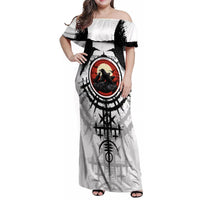 Viking Ravens Family Matching Off Shoulder Maxi Dress and Hawaiian Shirt Can't Hide Our Warrior Pride - Wonder Print Shop