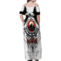 Viking Ravens Family Matching Off Shoulder Maxi Dress and Hawaiian Shirt Can't Hide Our Warrior Pride - Wonder Print Shop