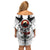 Viking Ravens Family Matching Off Shoulder Short Dress and Hawaiian Shirt Can't Hide Our Warrior Pride - Wonder Print Shop