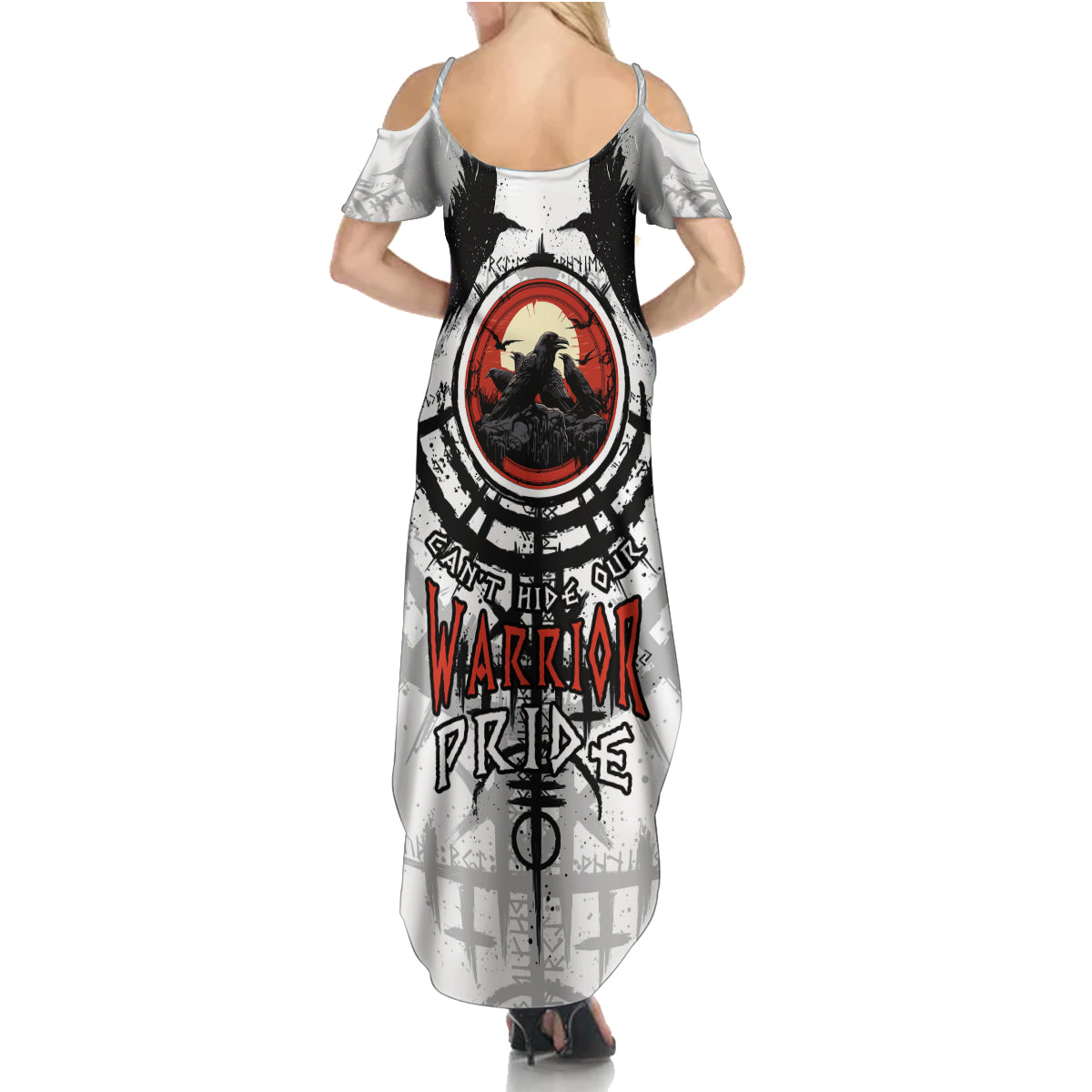 Viking Ravens Family Matching Summer Maxi Dress and Hawaiian Shirt Can't Hide Our Warrior Pride - Wonder Print Shop