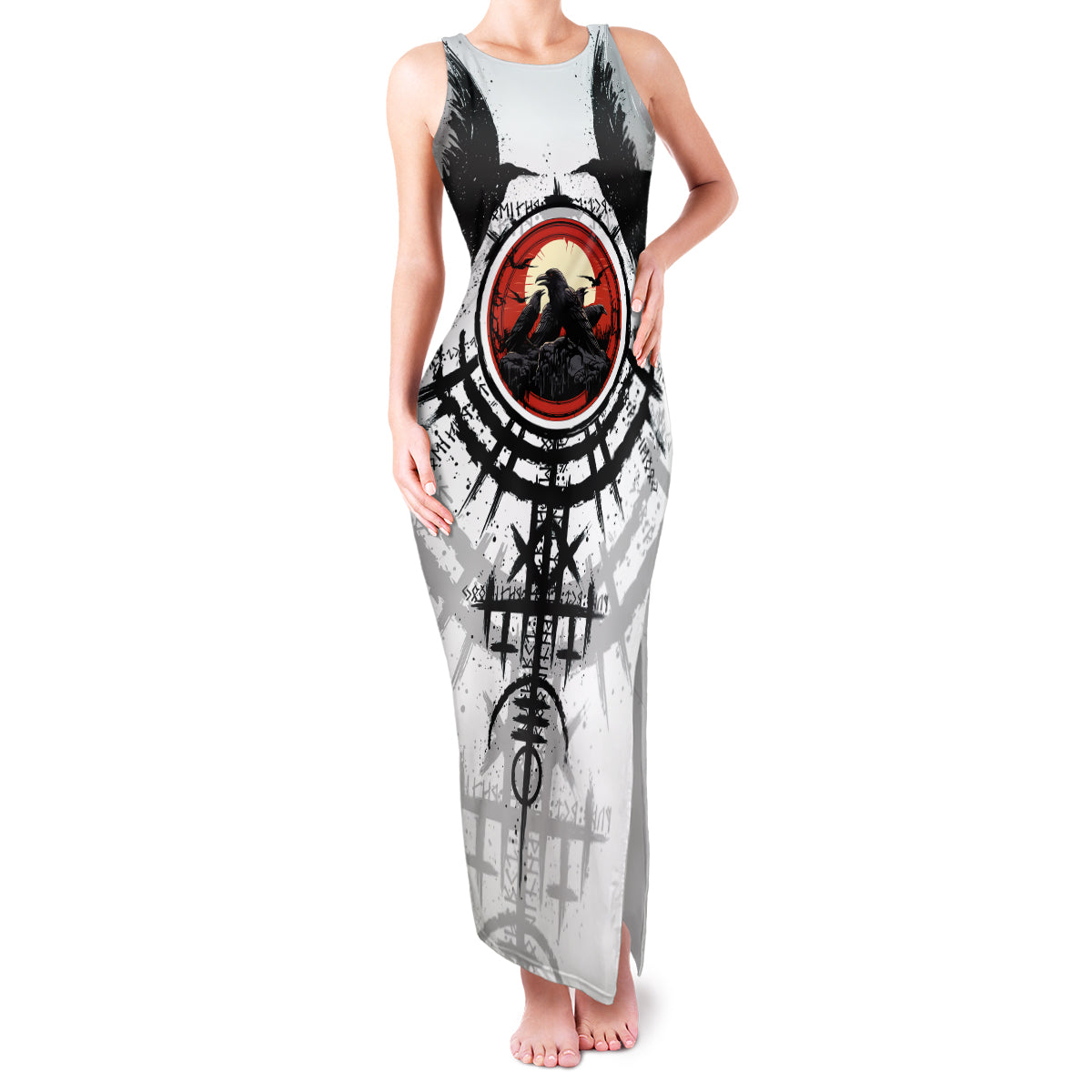 Viking Ravens Family Matching Tank Maxi Dress and Hawaiian Shirt Can't Hide Our Warrior Pride - Wonder Print Shop