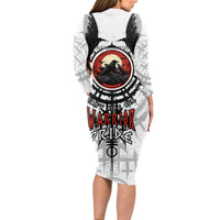 Viking Ravens Long Sleeve Bodycon Dress Can't Hide Our Warrior Pride - Wonder Print Shop