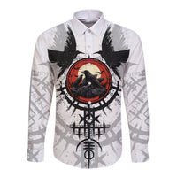 Viking Ravens Long Sleeve Button Shirt Can't Hide Our Warrior Pride - Wonder Print Shop