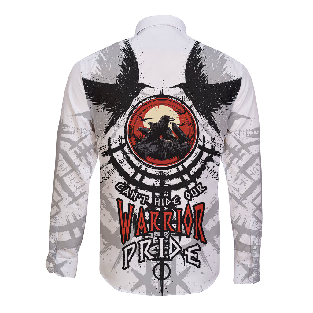 Viking Ravens Long Sleeve Button Shirt Can't Hide Our Warrior Pride - Wonder Print Shop