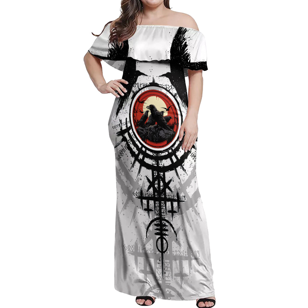 Viking Ravens Off Shoulder Maxi Dress Can't Hide Our Warrior Pride - Wonder Print Shop