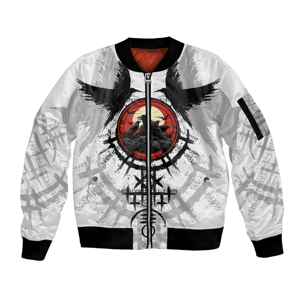 Viking Ravens Sleeve Zip Bomber Jacket Can't Hide Our Warrior Pride - Wonder Print Shop