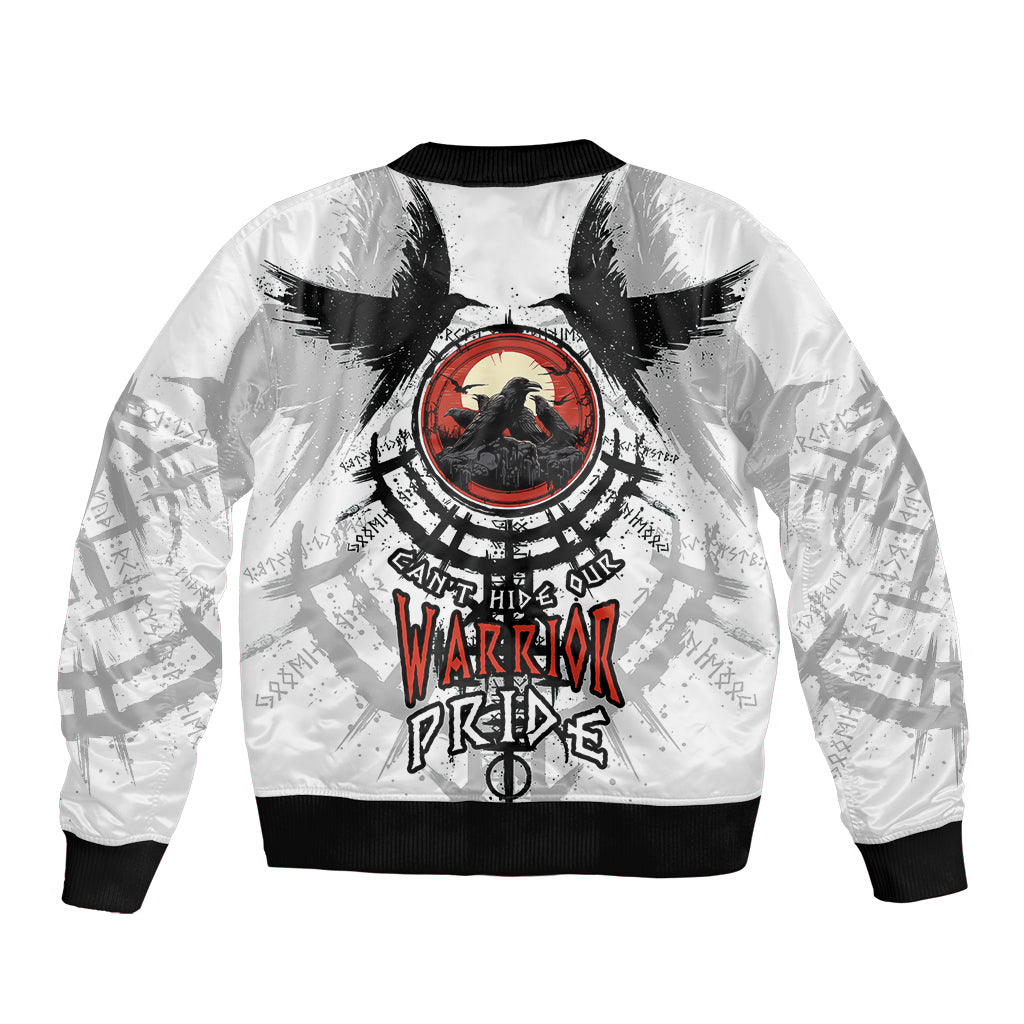 Viking Ravens Sleeve Zip Bomber Jacket Can't Hide Our Warrior Pride - Wonder Print Shop
