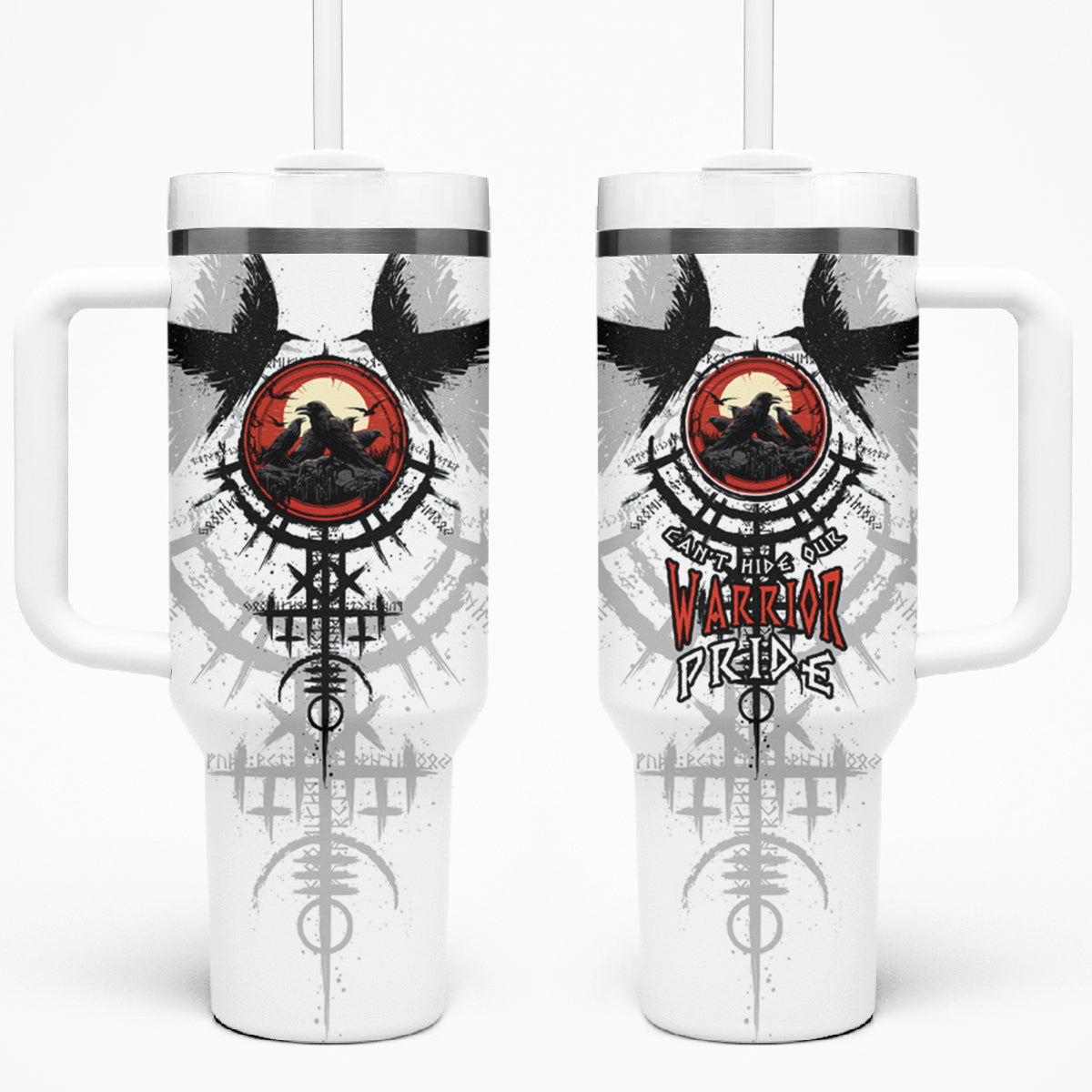 Viking Ravens Tumbler With Handle Can't Hide Our Warrior Pride - Wonder Print Shop