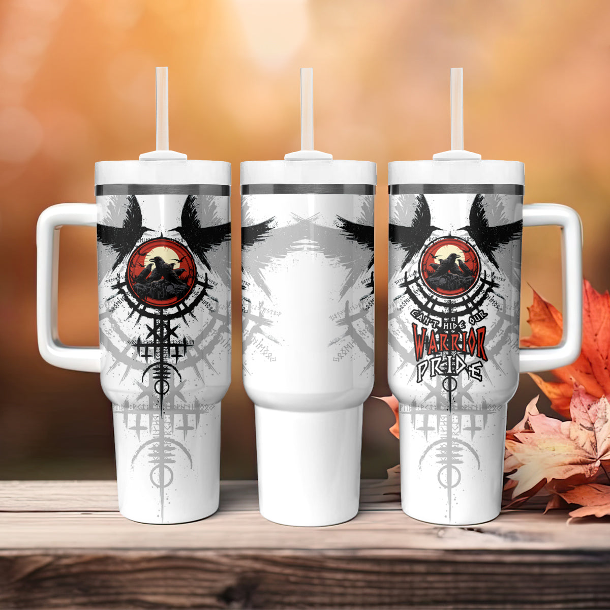 Viking Ravens Tumbler With Handle Can't Hide Our Warrior Pride - Wonder Print Shop