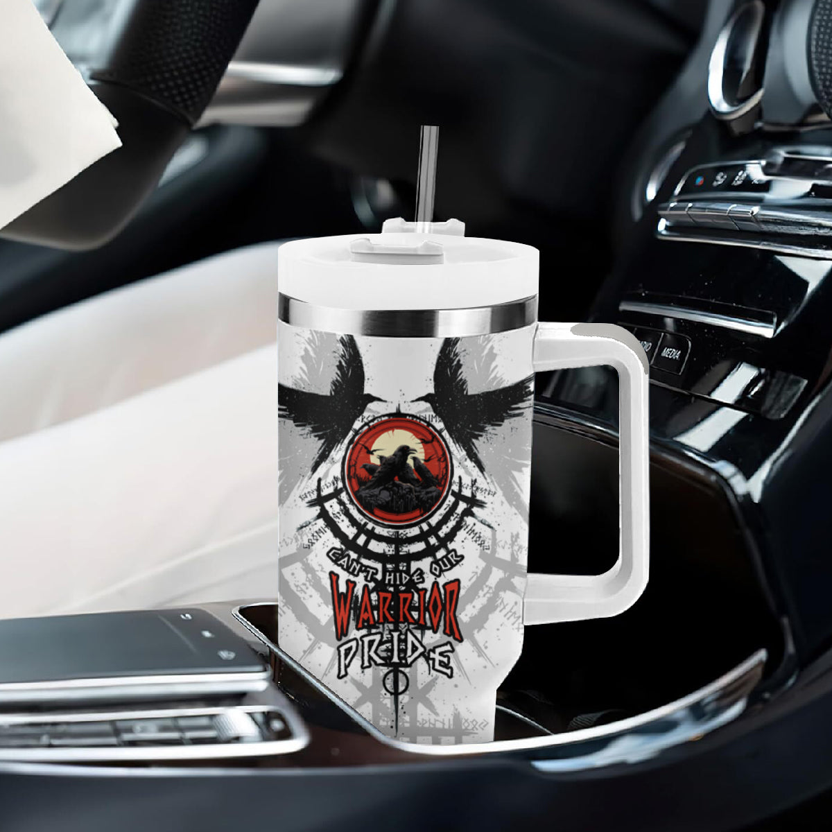 Viking Ravens Tumbler With Handle Can't Hide Our Warrior Pride - Wonder Print Shop