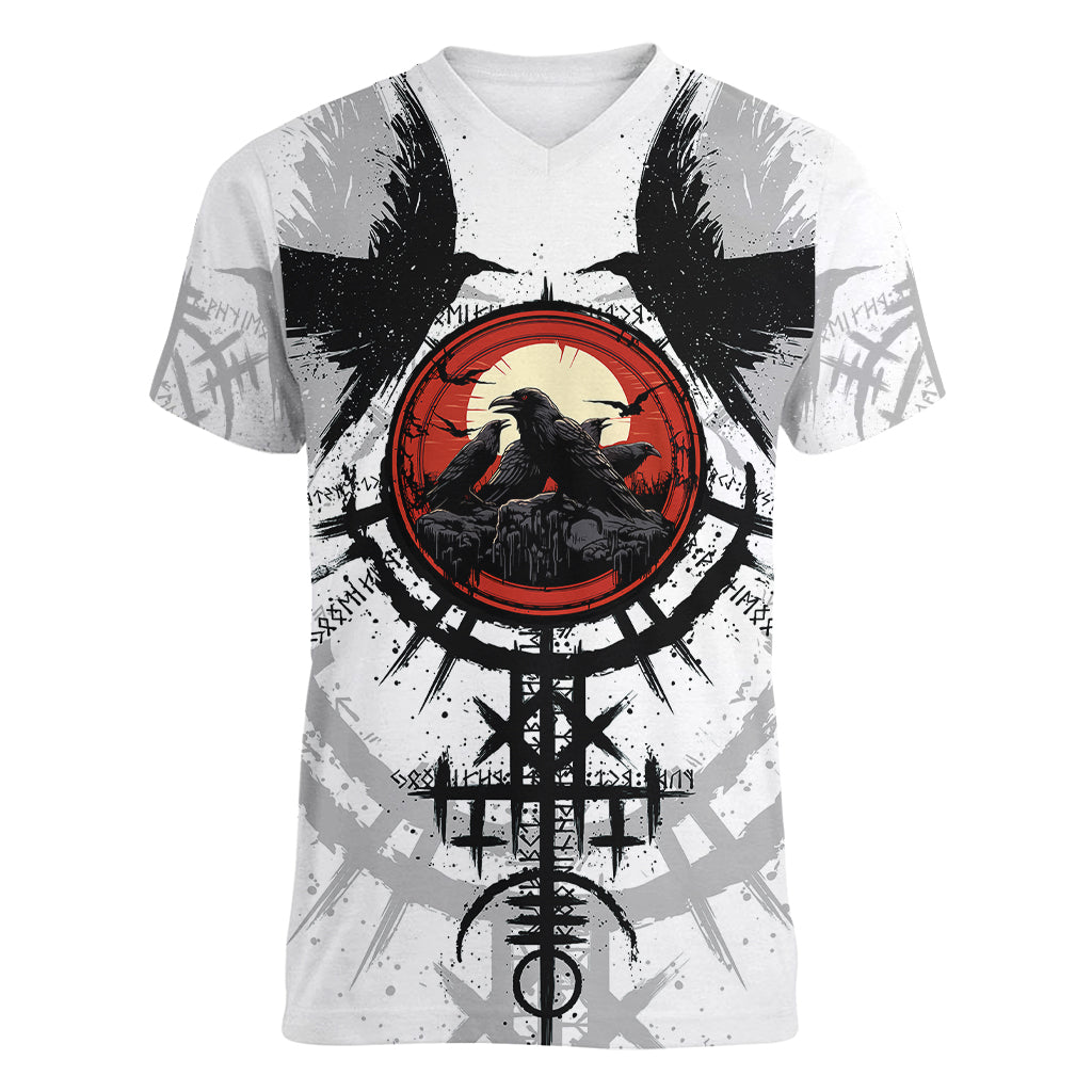 Viking Ravens Women V Neck T Shirt Can't Hide Our Warrior Pride - Wonder Print Shop