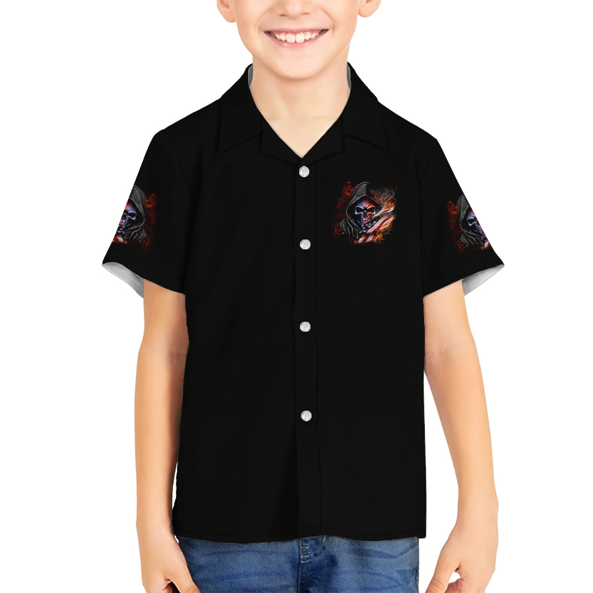 If This Flag Offends You I'll Help You Pack Skull Family Matching Puletasi Dress and Hawaiian Shirt - Wonder Print Shop