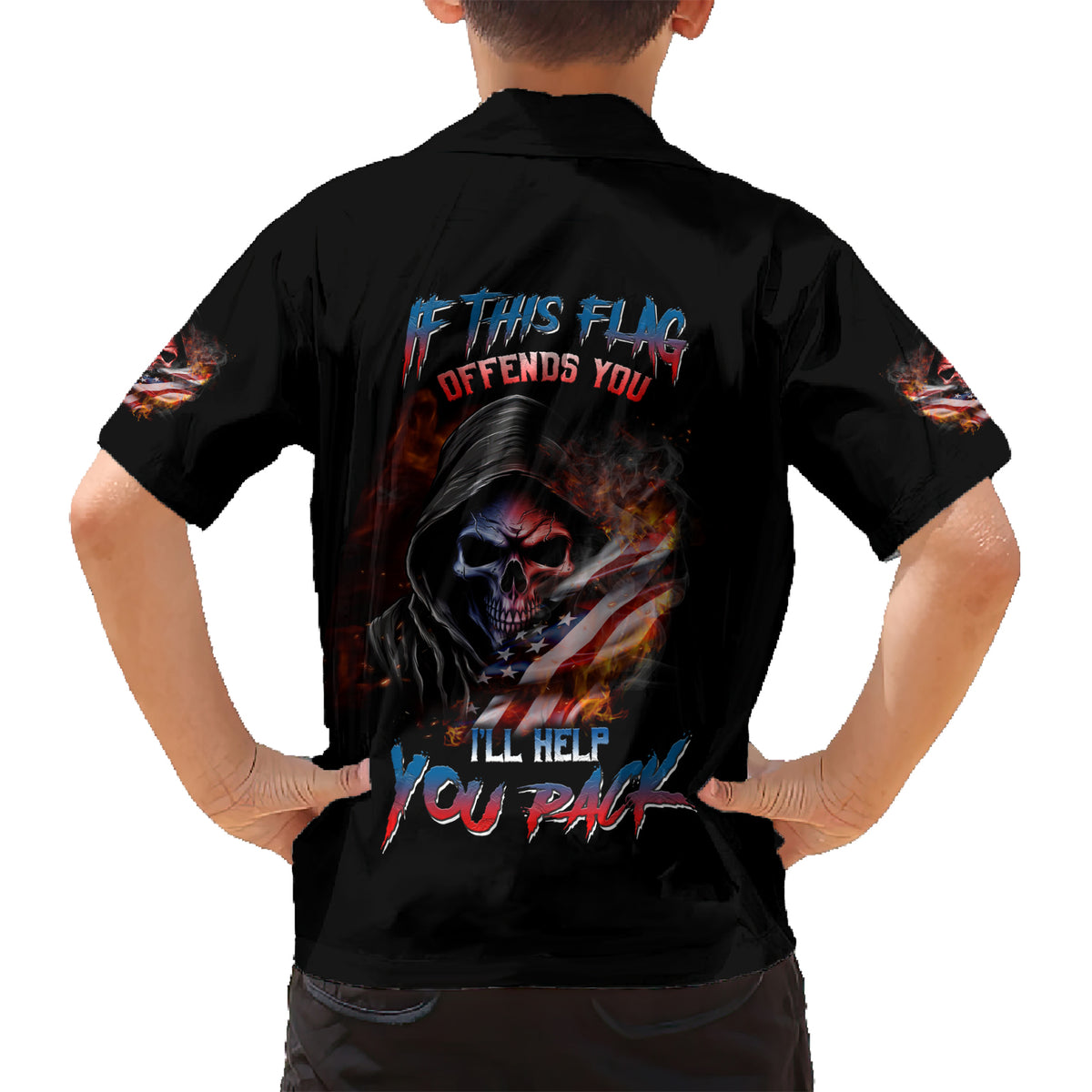If This Flag Offends You I'll Help You Pack Skull Kid Hawaiian Shirt - Wonder Print Shop