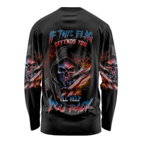 If This Flag Offends You I'll Help You Pack Skull Long Sleeve Shirt - Wonder Print Shop