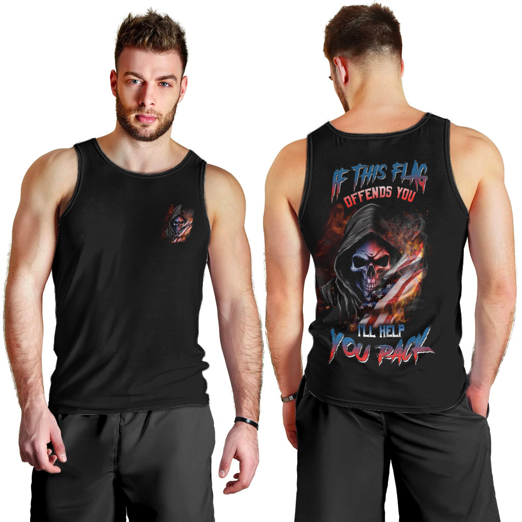 If This Flag Offends You I'll Help You Pack Skull Men Tank Top - Wonder Print Shop
