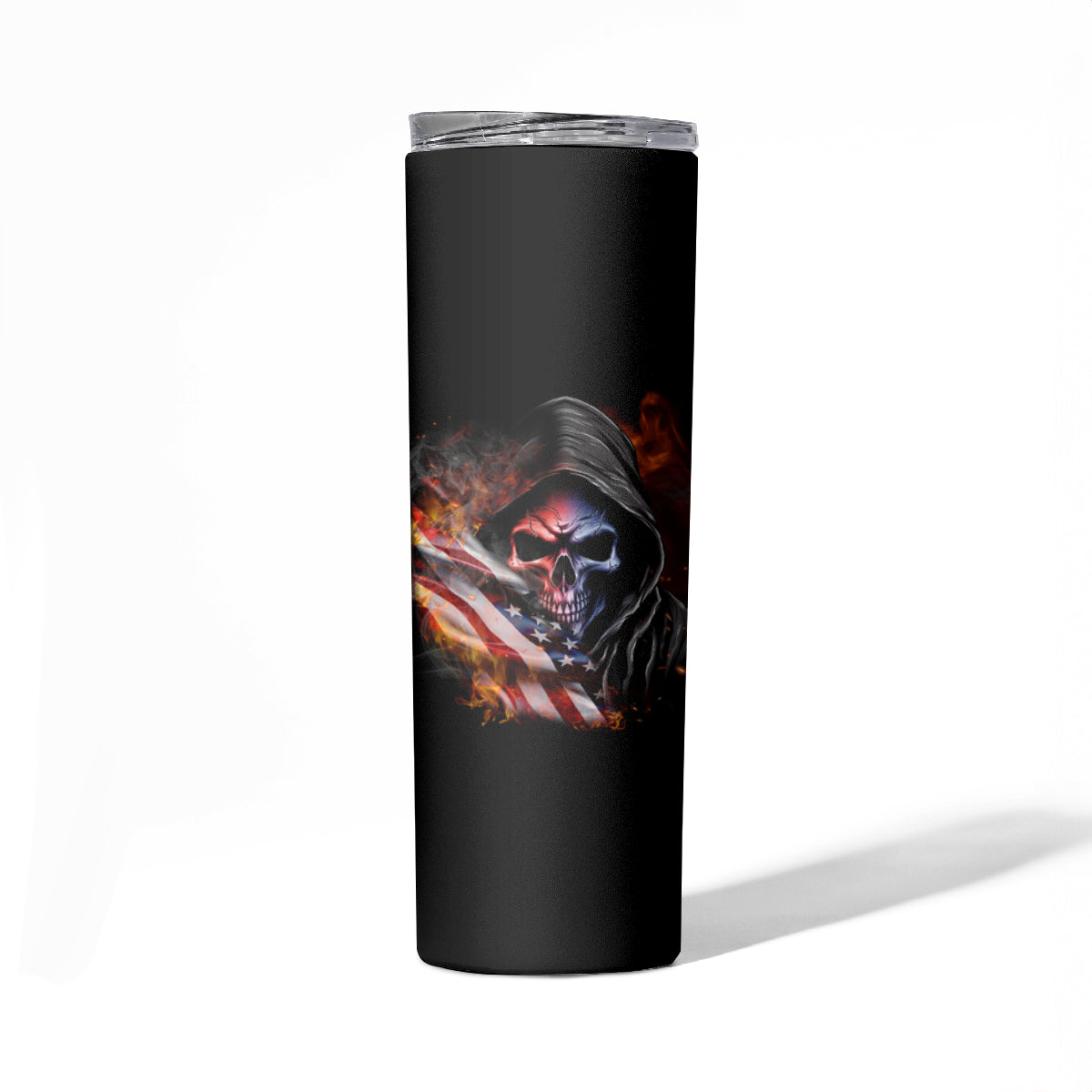 If This Flag Offends You I'll Help You Pack Skull Skinny Tumbler - Wonder Print Shop