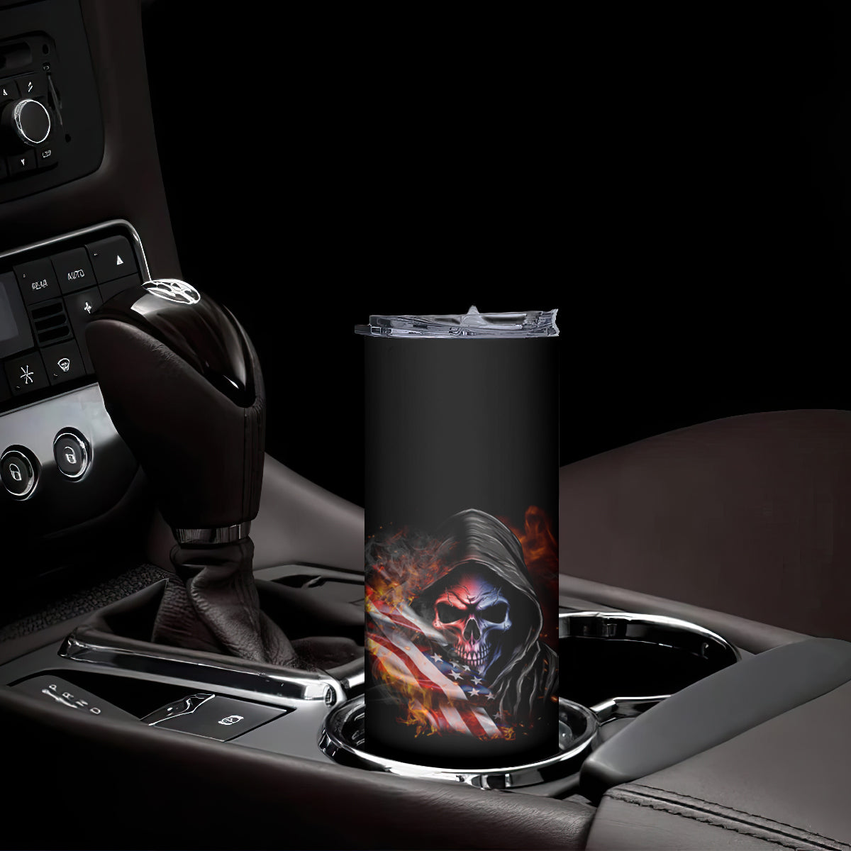 If This Flag Offends You I'll Help You Pack Skull Skinny Tumbler - Wonder Print Shop