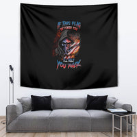 If This Flag Offends You I'll Help You Pack Skull Tapestry - Wonder Print Shop