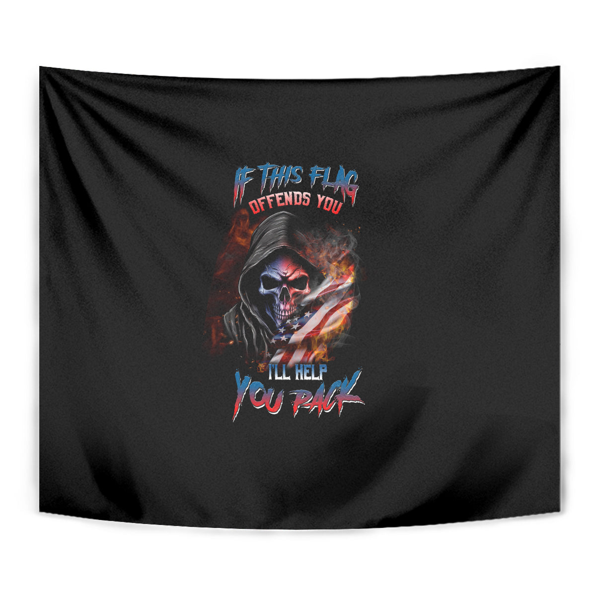 If This Flag Offends You I'll Help You Pack Skull Tapestry - Wonder Print Shop