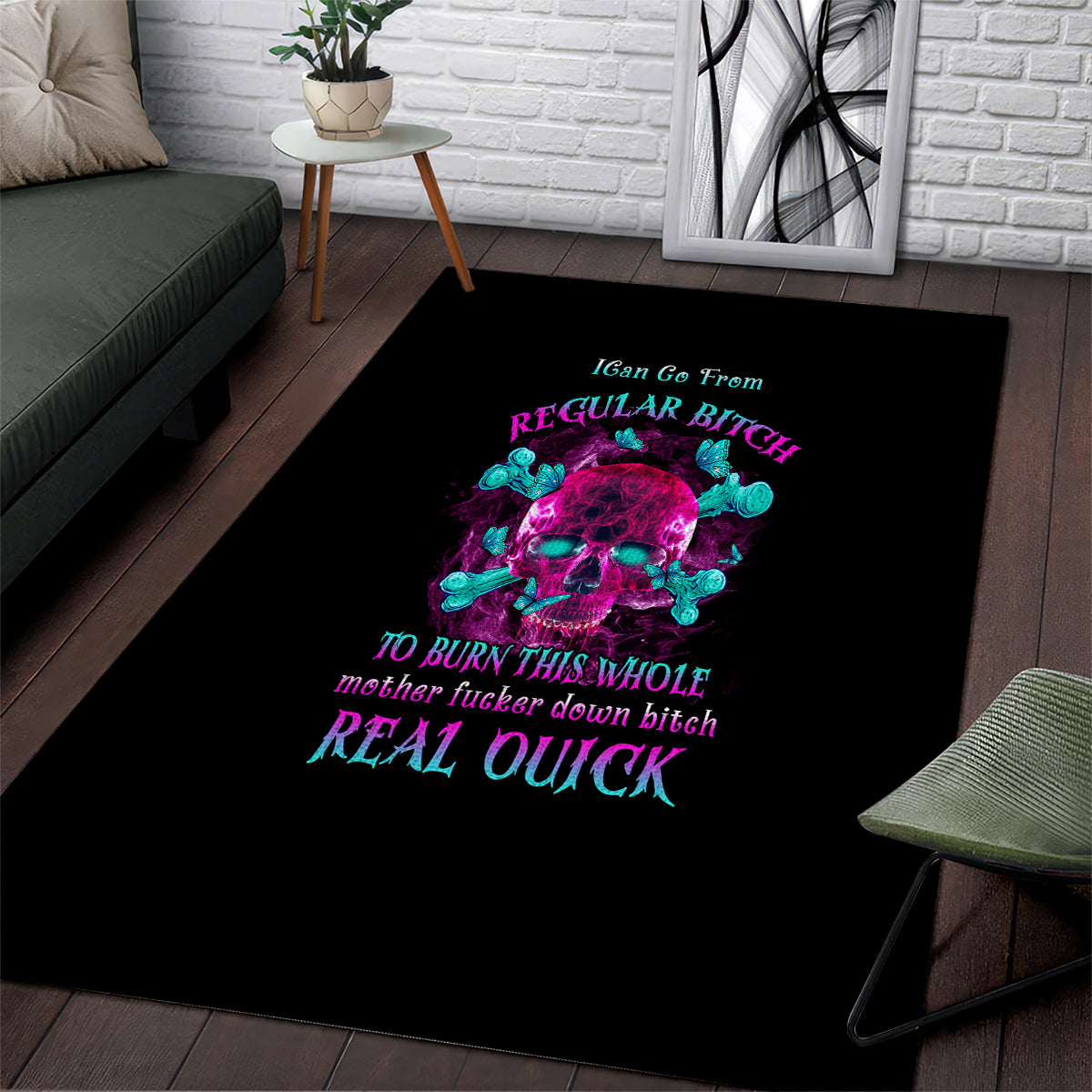 I Can Go From Regular B To Burn Area Rug - Wonder Print Shop