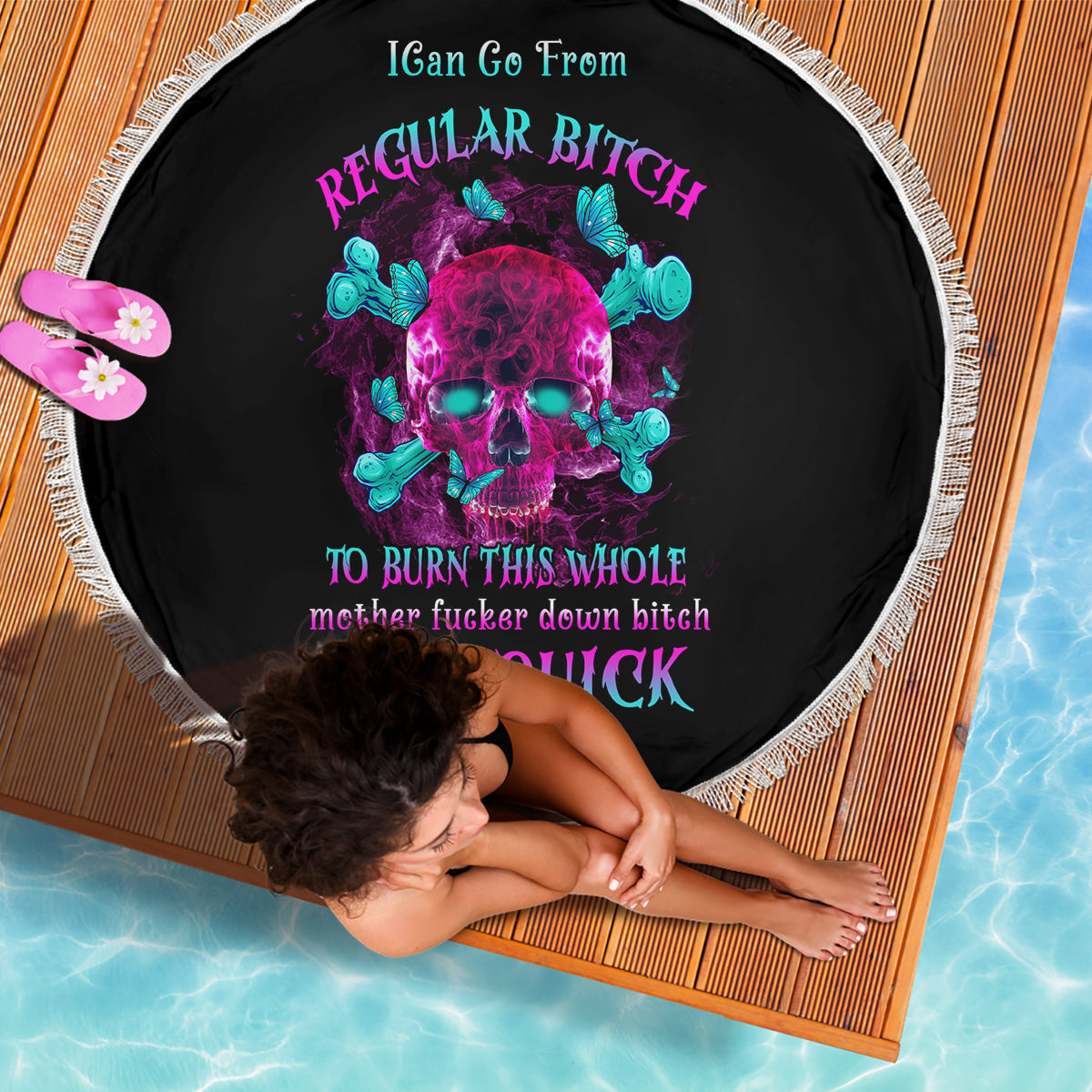 I Can Go From Regular B To Burn Beach Blanket - Wonder Print Shop