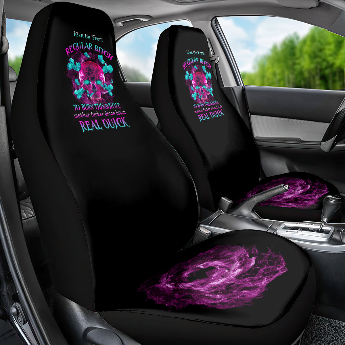 I Can Go From Regular B To Burn Car Seat Cover - Wonder Print Shop