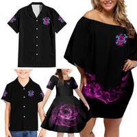 I Can Go From Regular B To Burn Family Matching Off Shoulder Short Dress and Hawaiian Shirt - Wonder Print Shop