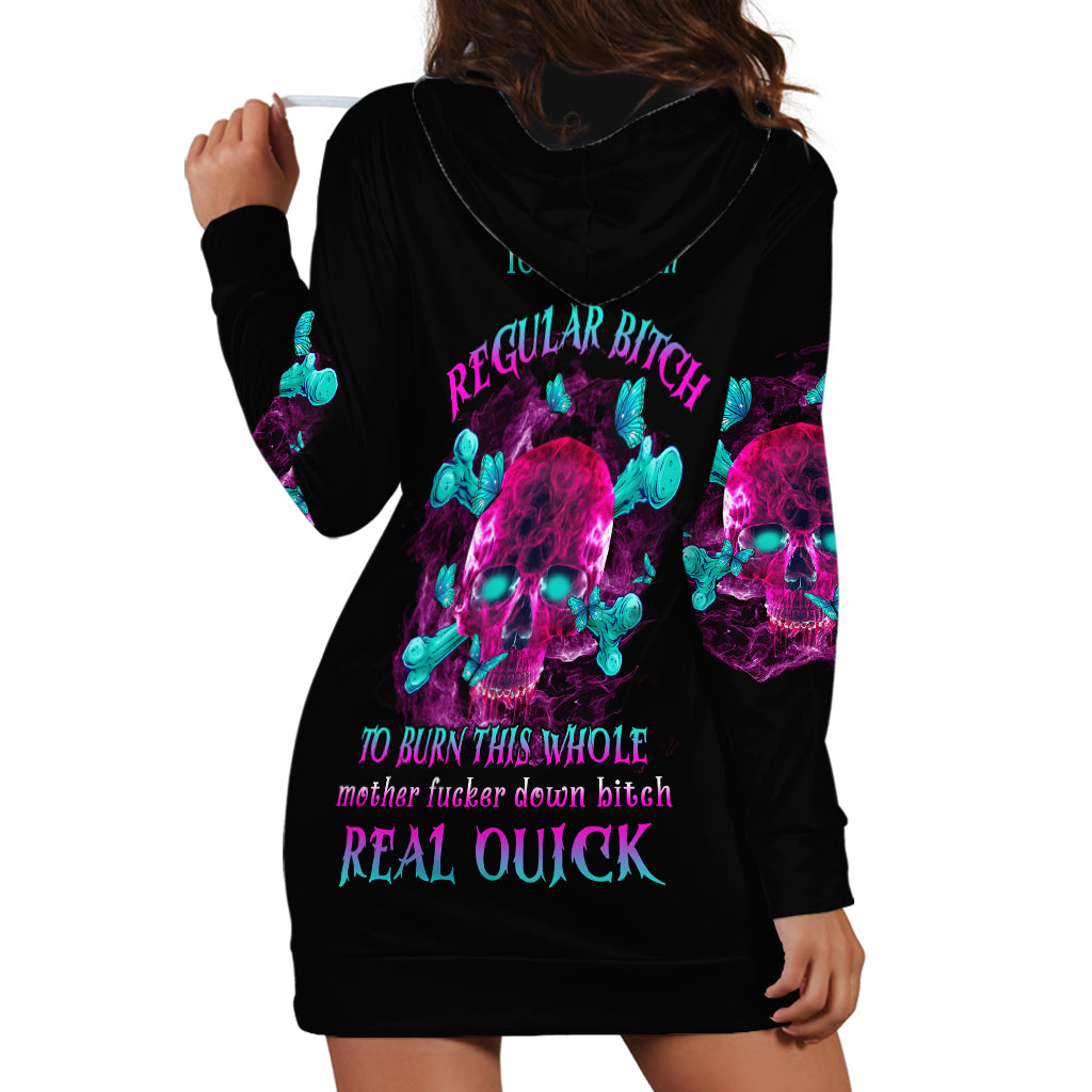 I Can Go From Regular B To Burn Hoodie Dress - Wonder Print Shop