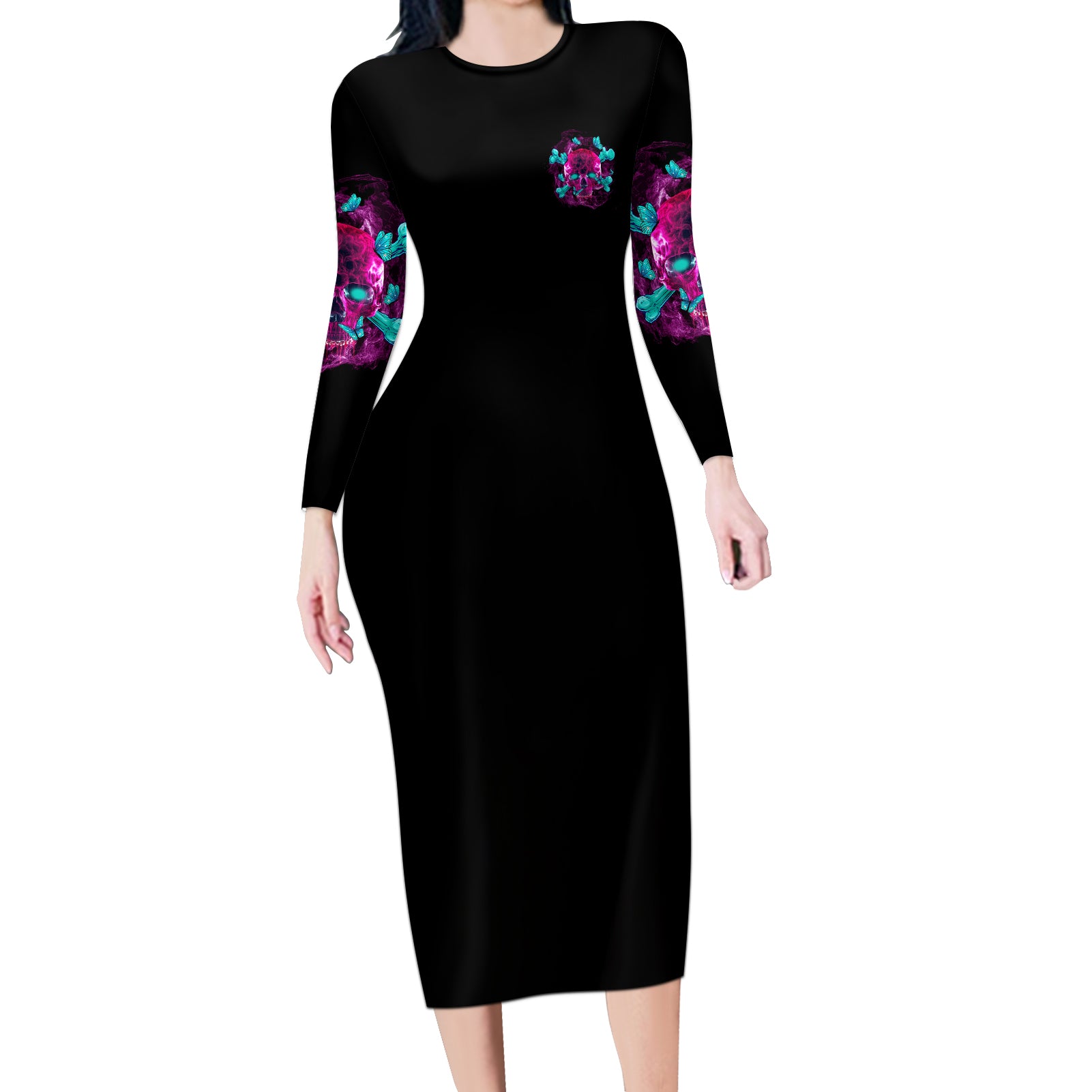 I Can Go From Regular B To Burn Long Sleeve Bodycon Dress - Wonder Print Shop