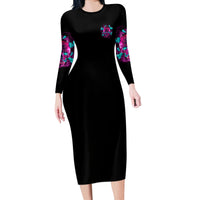 I Can Go From Regular B To Burn Long Sleeve Bodycon Dress - Wonder Print Shop