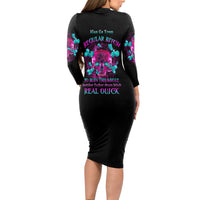 I Can Go From Regular B To Burn Long Sleeve Bodycon Dress - Wonder Print Shop