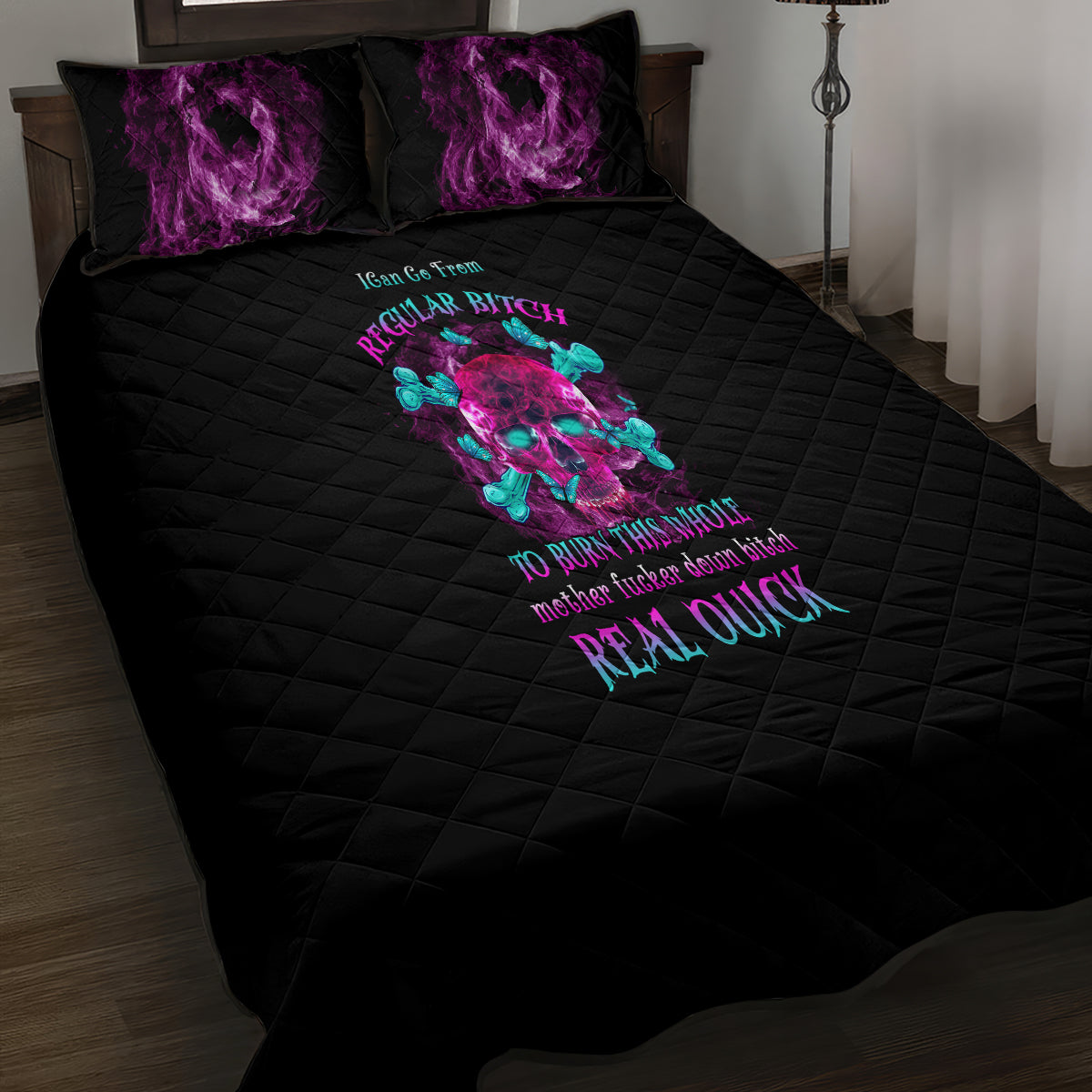 I Can Go From Regular B To Burn Quilt Bed Set - Wonder Print Shop