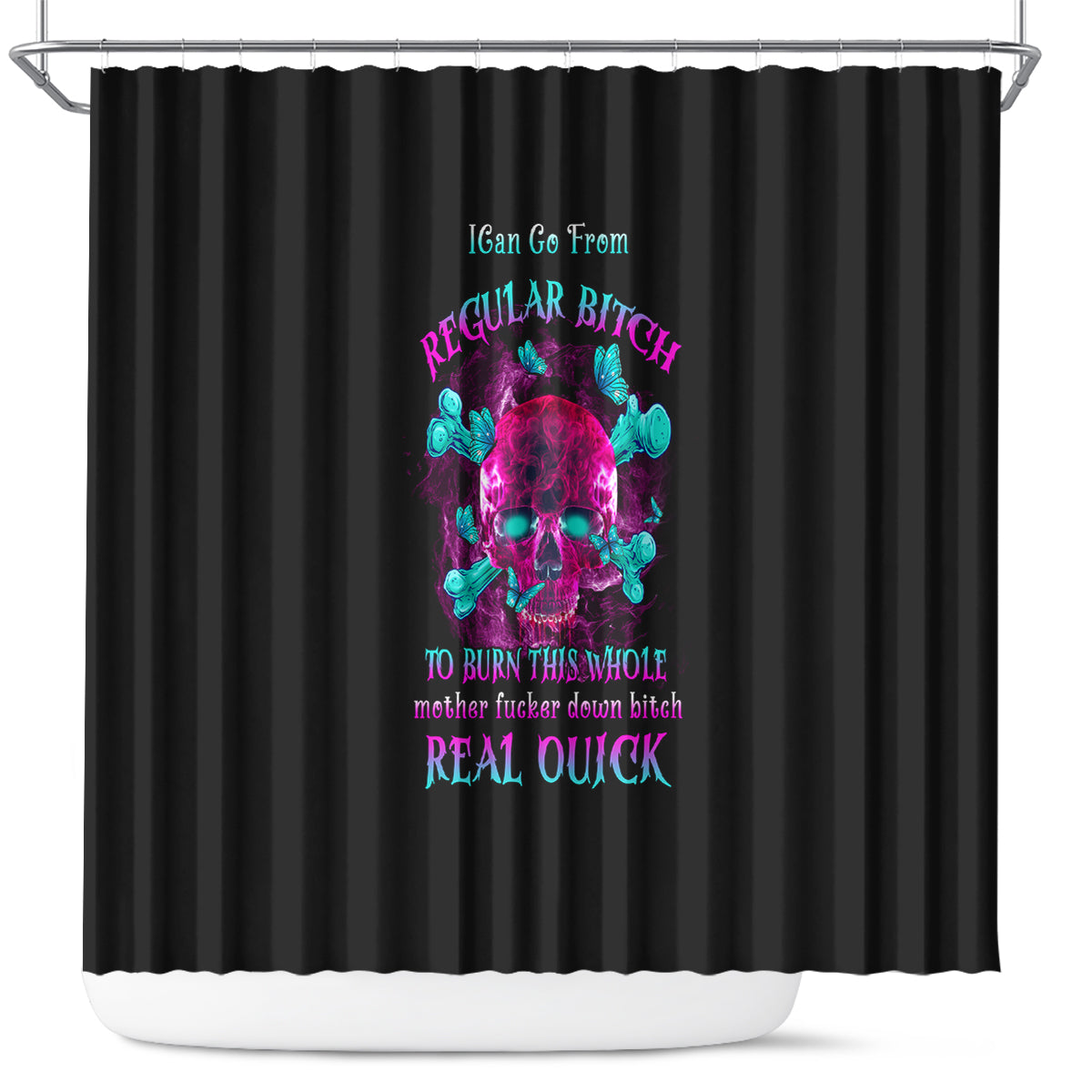 i-can-go-from-regular-b-to-burn-shower-curtain